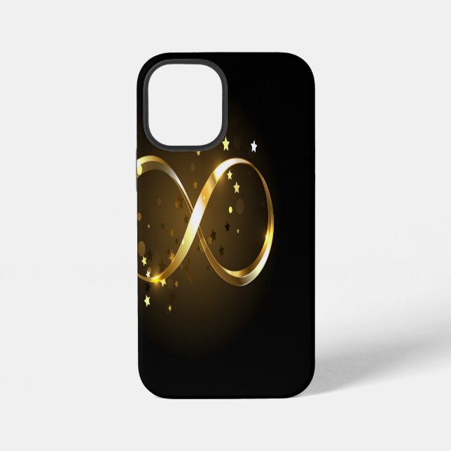 Coque iPhone Symbole d'infini doré (Verso)