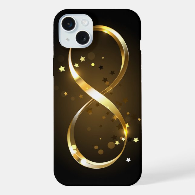 Coque iPhone Symbole d'infini doré (Verso)