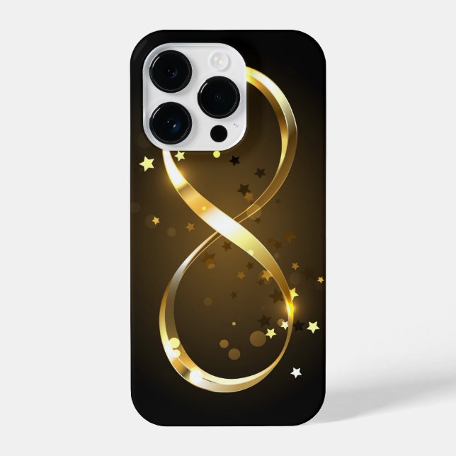 Coque iPhone Symbole d'infini doré (Verso)
