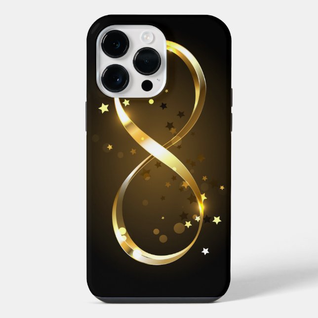Coque iPhone Symbole d'infini doré (Verso)