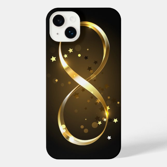 Coque iPhone Symbole d'infini doré (Verso)
