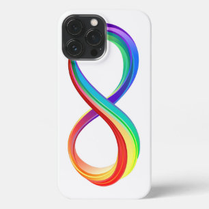 Etui iPhone 13 Pro Max Symbole d'infinité arc-en-ciel stratifié