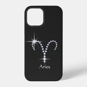 Coque iPhone 12 Symbole du Bélier en diamants scintillants