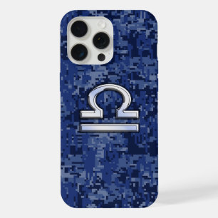 Coque iPhone 15 Pro Max Symbole du zodiaque Balance sur camouflage numériq