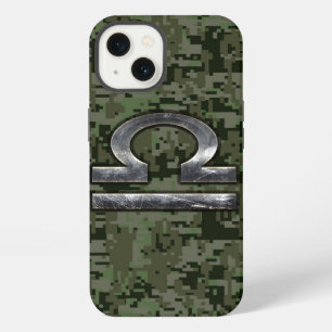Etui iPhone 13 Symbole du zodiaque Balance sur camouflage numériq