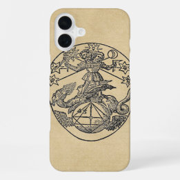 Coque iPhone 16 Plus Symbole Hermaphrodite de Rebis Sepia