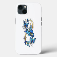 Symbole infini de papillons Morpho bleus