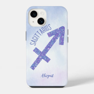 Coque Pour iPhone 14 Symbole joli Sagittarius Personalisé Violet