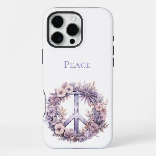 Coque iPhone 16 Pro Max SYMBOLE Lavande Blanc Boho Floral Paix