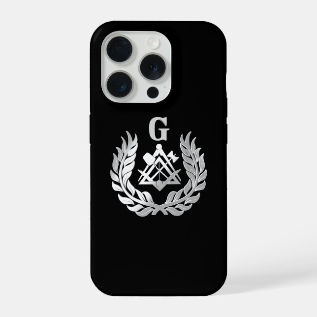 Coque iPhone symbole maçonnique en argent (Verso)