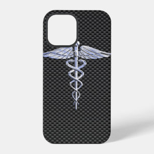 Coque iPhone 12 Pro Symbole médical Caducée Chrome sur impression en f