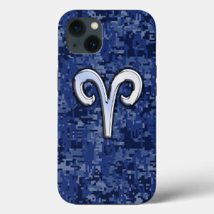 Etui iPhone 13 Symbole moderne du zodiaque Bélier camouflage numé