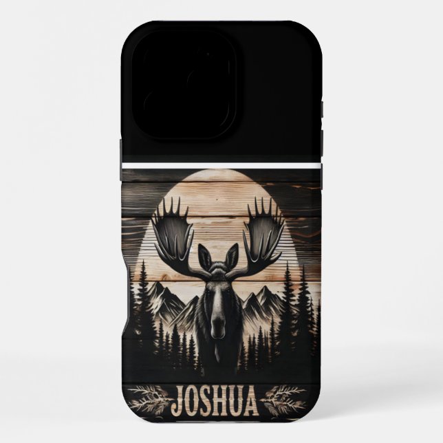 Coque iPhone Symbole Moose Silhouette (Verso)