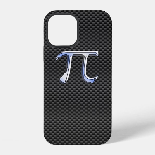Coque iPhone Symbole Pi de style Chrome sur impression de fibre (Verso)