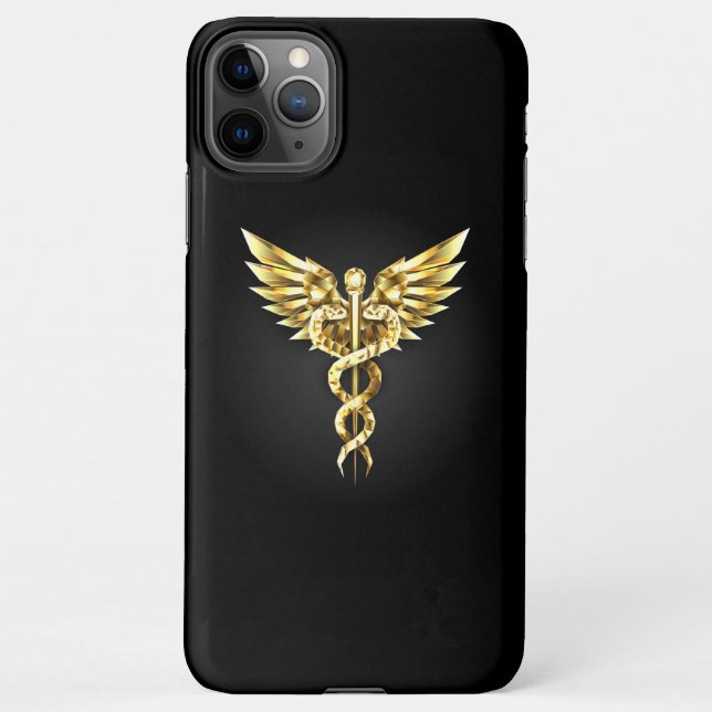 Coque iPhone Symbole Polygonal Or Caduceus (Dos)