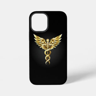 Coque iPhone 12 Mini Symbole Polygonal Or Caduceus