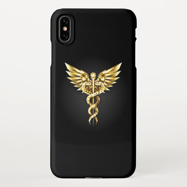 Coque iPhone Symbole Polygonal Or Caduceus (Dos)