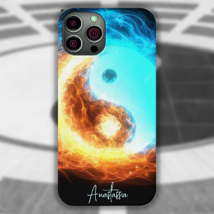 Coque Pour iPhone 14 Symbole sacré Yin Yang de glace et de feu 