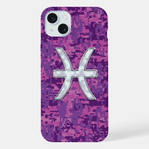Coque iPhone 15 Plus SYMBOLE Zodiaque Pisces Camouflage numérique Fuchs