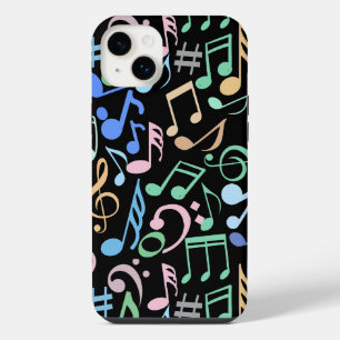 Symboles et notes musicales Motif pastel Black BG