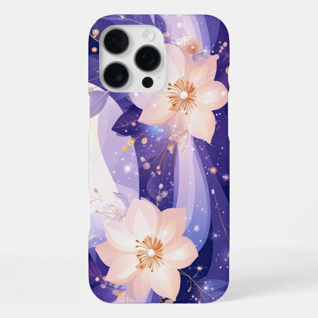 Coque iPhone Symphonie de fleurs céleste (Verso)