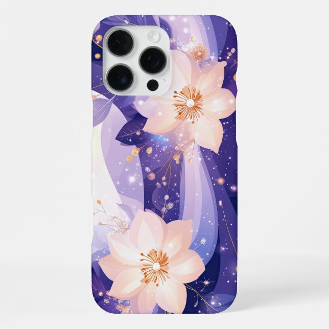 Coque iPhone Symphonie de fleurs céleste (Verso)