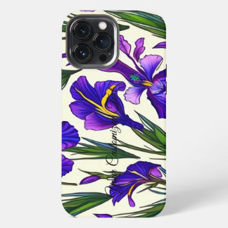 Etui iPhone 13 Pro Max Symphonie de jardin : motif floral Iris