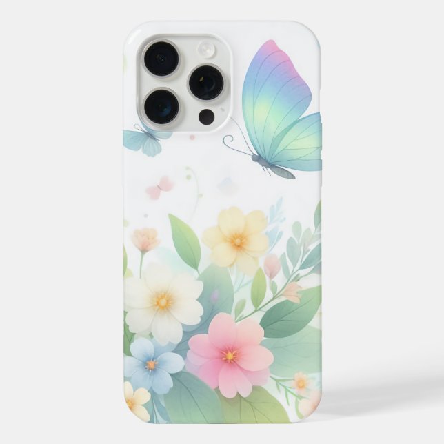 Coque iPhone Symphonie Florale 🌸🦋 (Verso)