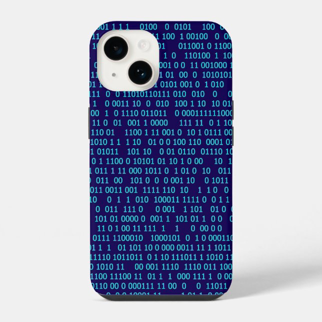 Coque iPhone Système numérique binaire bleu (Verso)