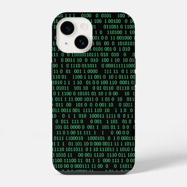 Coque iPhone Système numérique binaire vert (Verso)