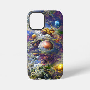 Coque iPhone 12 Mini Système solaire de la galaxie violette