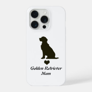 Coque iPhone 15 Pro T-Shirt Chien Silhouette Maman Golden Retriever Cœ