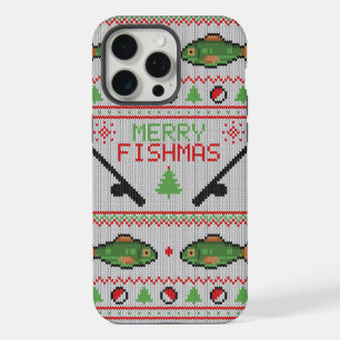 Coque iPhone 15 Pro Max T-shirt de Noël moche de poisson