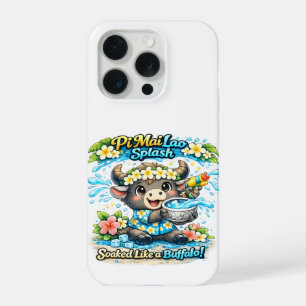 Coque iPhone 15 Pro T-shirt drôle Pi Mai Lao éclaboussé comme un buffl