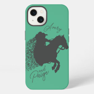 Etui iPhone 13 T-shirt fille cheval Couleurs et Noms Personnalisé