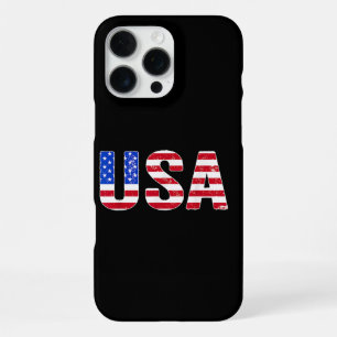 Coque iPhone 16 Pro Max T Shirt USA Drapeau Américain Patriotique Hommes F