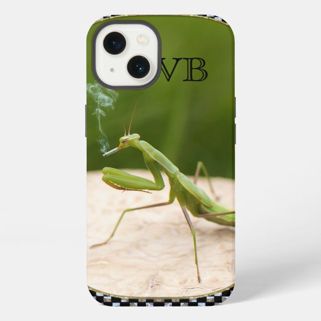 Coque iPhone Tabagisme Mantis Monogramme Revenir (Verso)