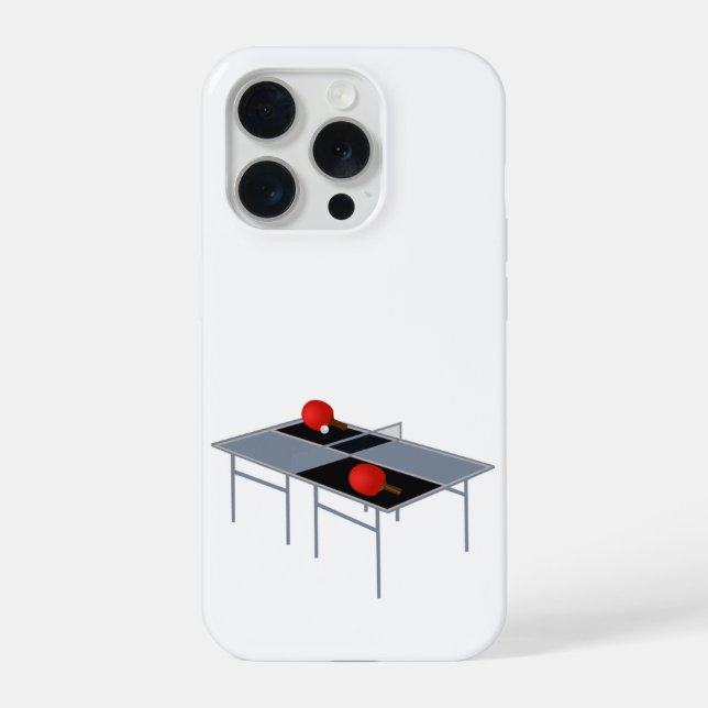 Coque iPhone Table de ping-pong avec raquettes et balle, (Verso)