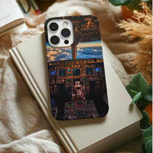 Coque iPhone 15 Pro Tableau de bord de cockpit d'avion personnalisé  c