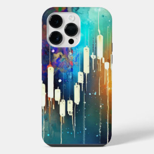 Coque Pour Pour iPhone 14 Pro Max Tableau de chandeliers colorés peinture abstraite