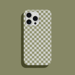 Coque Pour iPhone 14 Tableau de contrôle du Motif Sage Green À damiers