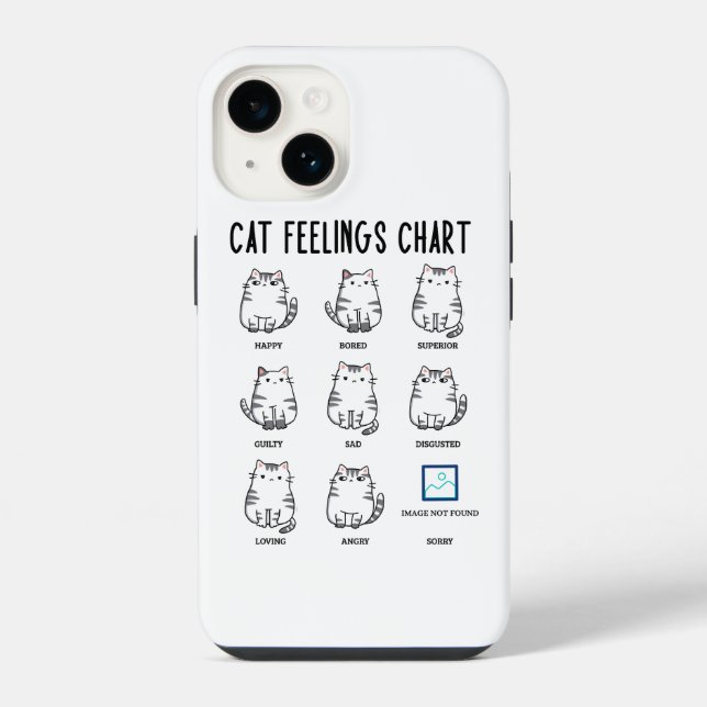 Coque iPhone Tableau des sentiments du chat (Verso)
