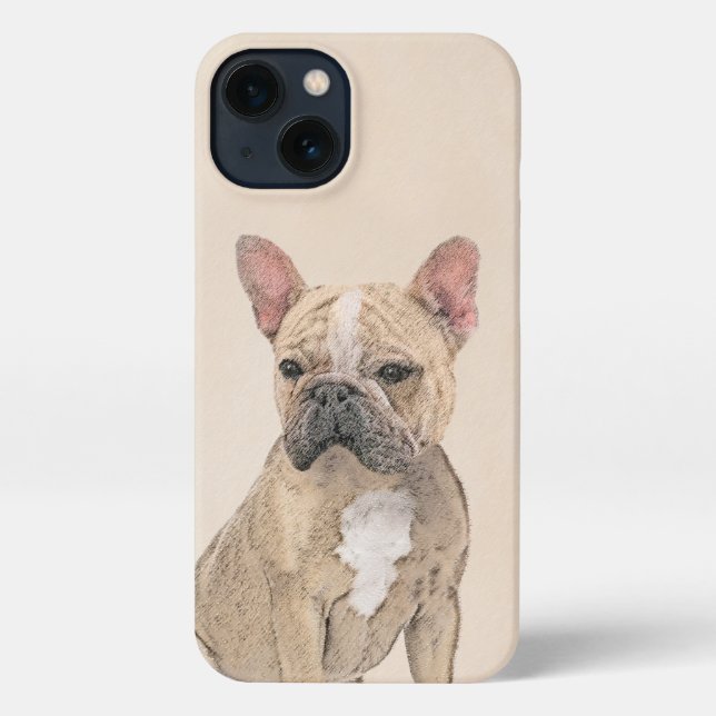 Coque iPhone Tableau Français Bulldog (Sable) - Joli Original D (Verso)