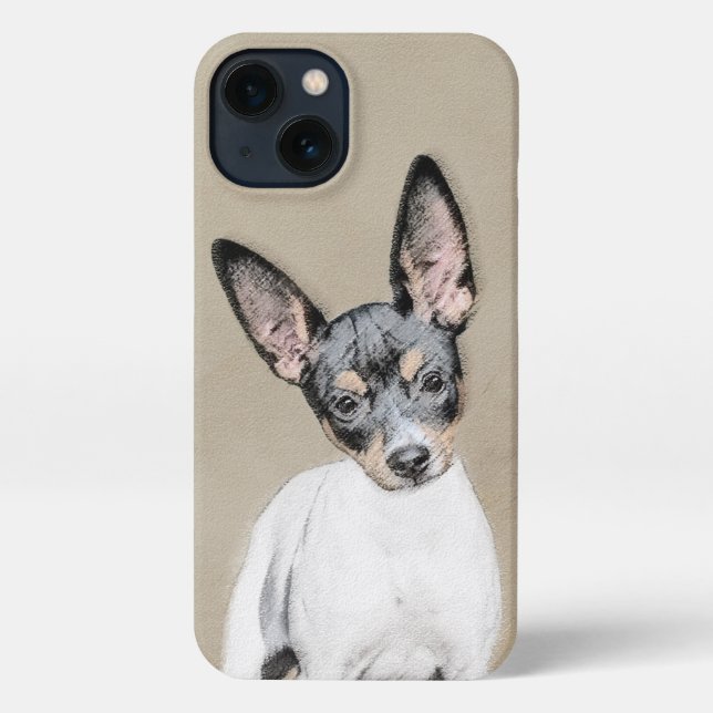 Coque iPhone Tableau Rat Terrier - Cute Original Chien Art (Verso)