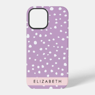 Coque iPhone 12 Pro Taches dalmatiennes lilas, Points dalmatiens, Votr