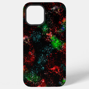 Coque iPhone 12 Pro Max Taches de couleur flashy sous des traces sombres e