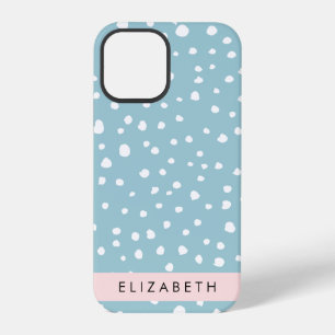 Coque iPhone 12 Pro Taches de dalmatien bleues, Points de dalmatien, V