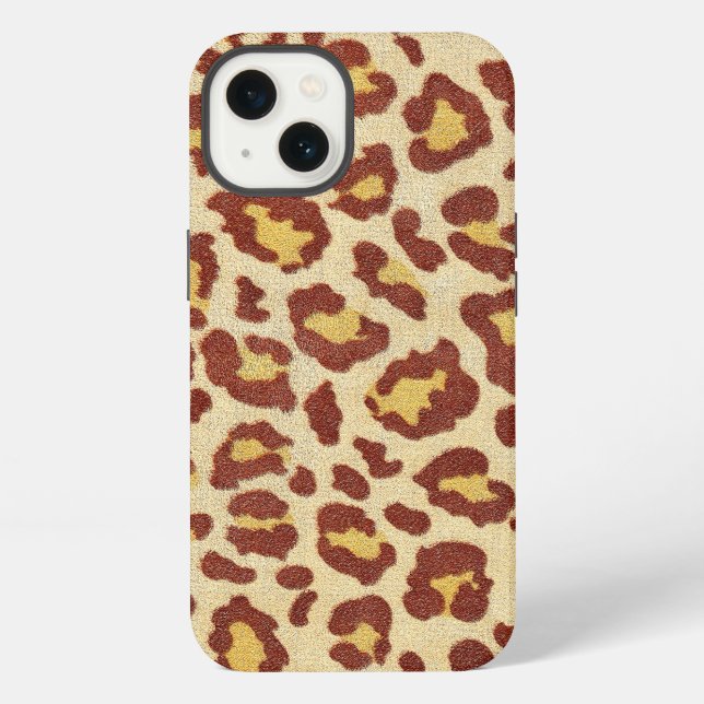 Coque iPhone Taches de léopard aspect ultrasuede (Verso)