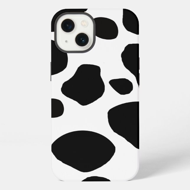 Coque iPhone Taches de vache noires et blanches (Verso)
