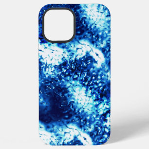 Coque iPhone 12 Pro Max Tacheté bleu voyant qui ressemble à du verre givré